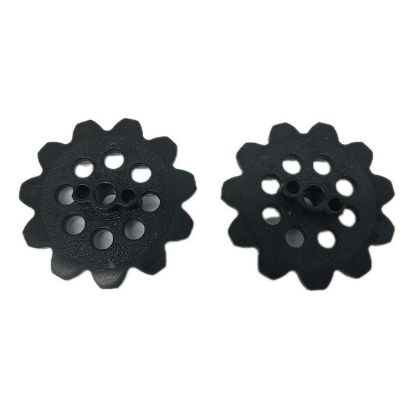2 Knex Sprocket Gears 6mm Hole Black Replacement Parts Two Pieces Plastic 517900 - Picture 1 of 6